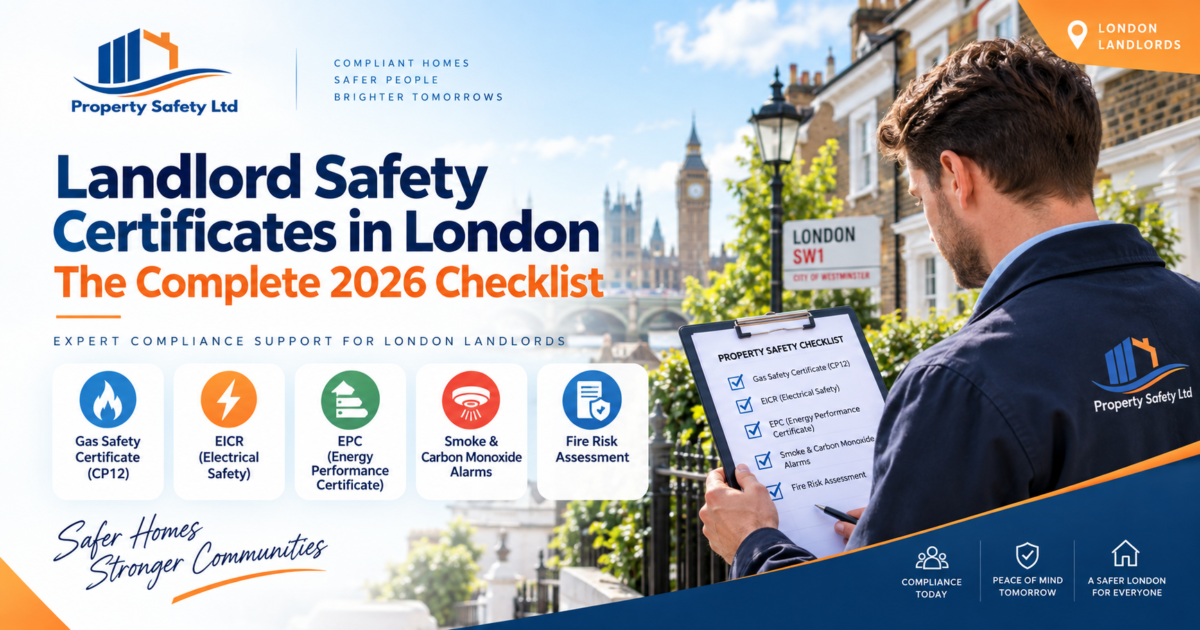 London landlord reviewing property safety certificate checklist for 2026